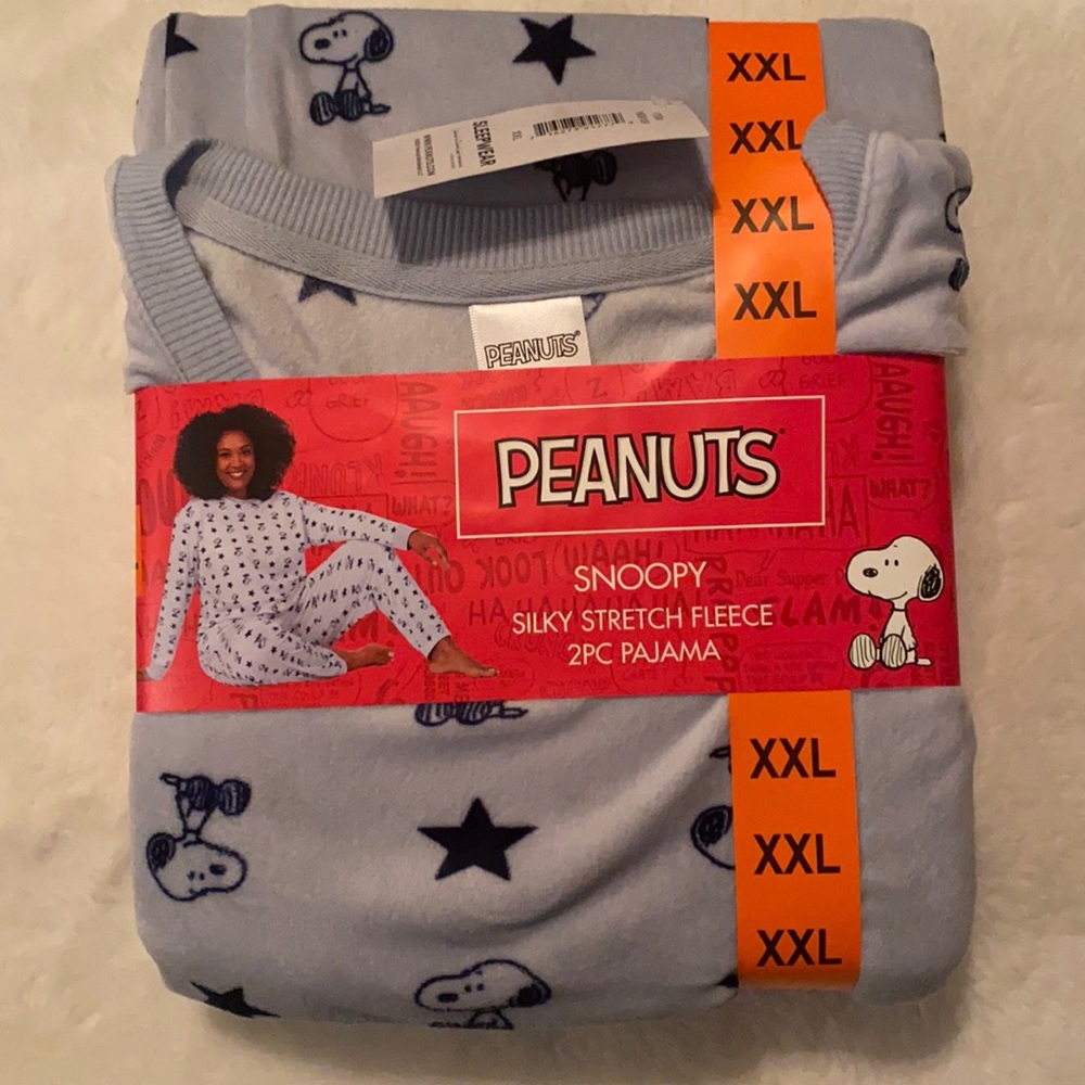 Peanuts Snoopy silky stretch fleece 2 pc pajama XXL size for women